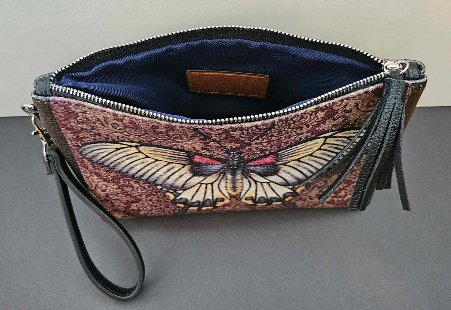 Pouch (vegan leather) Great Mormon Butterfly