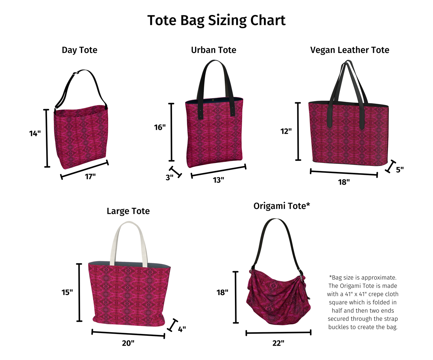 Tote Bag (Vegan Leather Tote) Pink Tartan