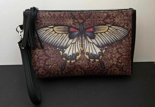 Pouch (vegan leather) Great Mormon Butterfly