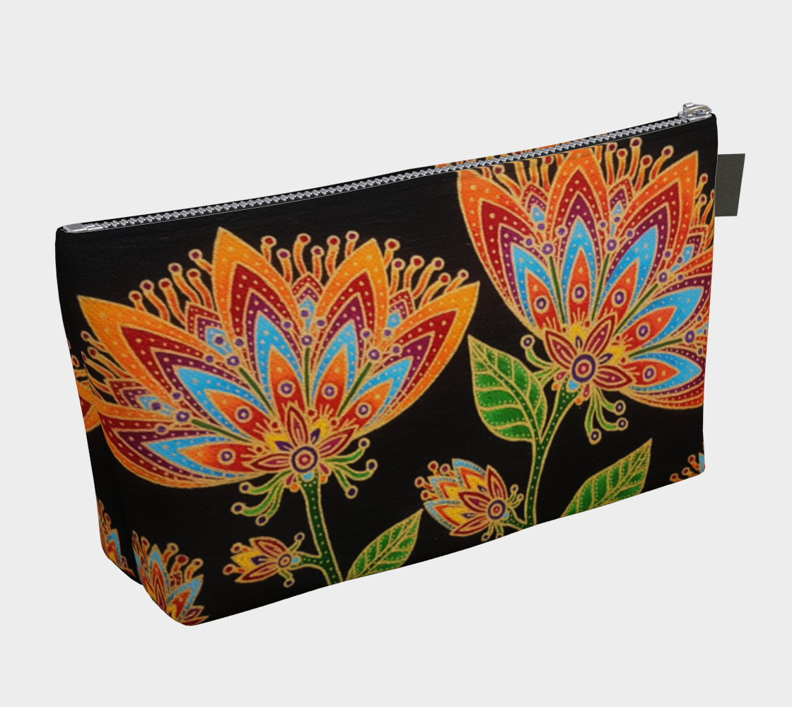 Pouch (fabric - two sizes) Fab Floral on Black
