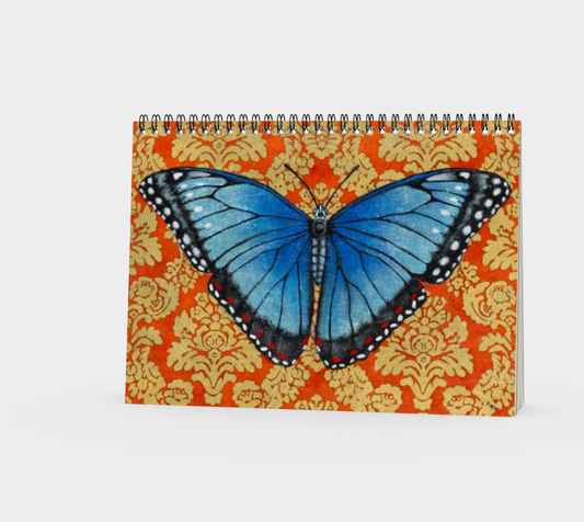 Spiral Notebook (landscape) Blue Morpho Butterfly