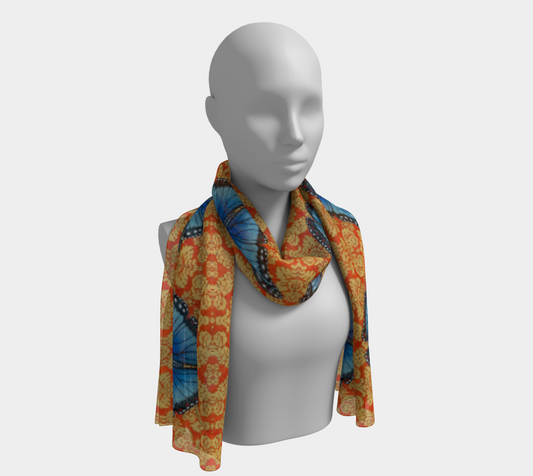 Scarf (two sizes) Blue Morpho Butterfly Double Row
