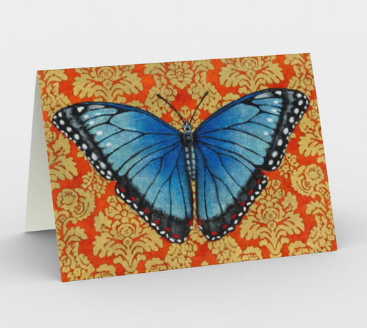 Card (blank inside) - Blue Morpho Butterfly