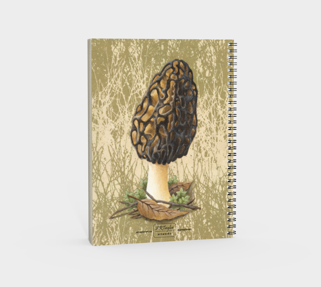 Spiral Notebook (portrait) Morel Mushroom