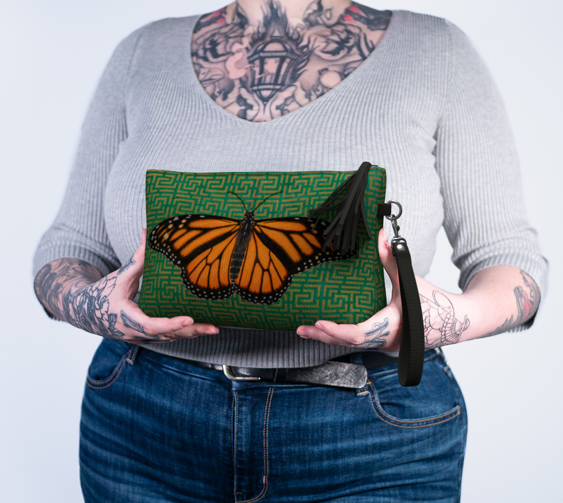 Pouch (vegan leather) Monarch Butterfly