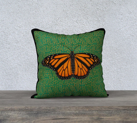 Cushion Cover (18" x 18") Monarch Butterfly Border