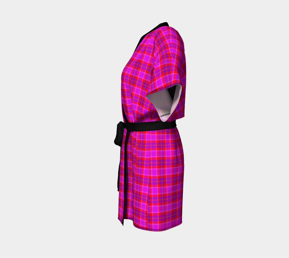Kimono Robe (two sizes) Pink Tartan