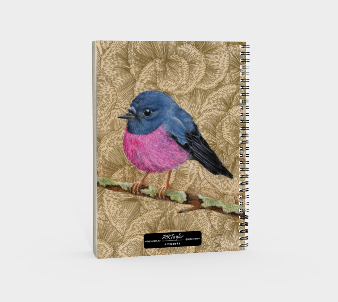 Spiral Notebook (portrait) Pink Robin