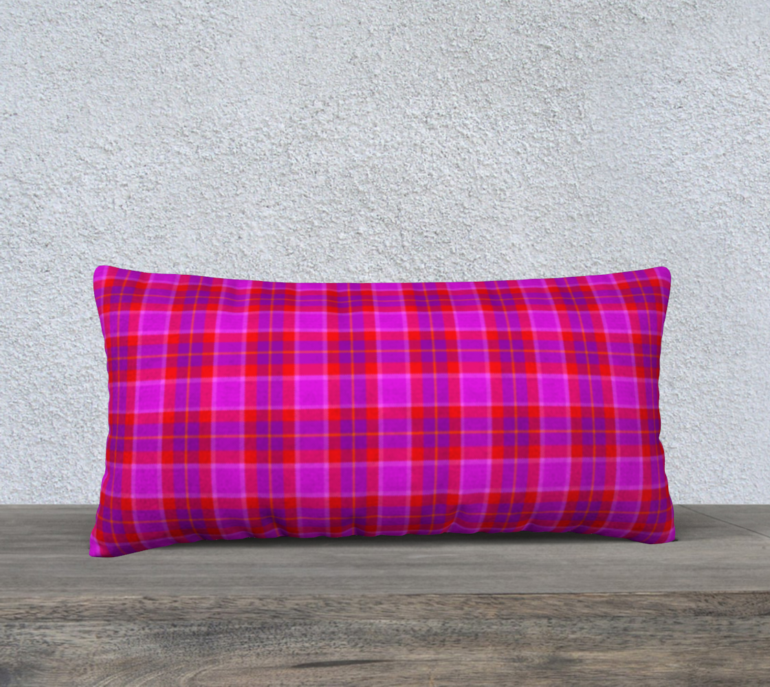 Cushion Cover (24" x 12") Pink Tartan