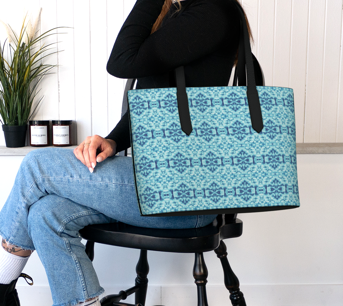 Tote Bag (Vegan Leather Tote) Country Blue