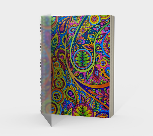 Spiral Notebook (Portrait) Crazy Paisley