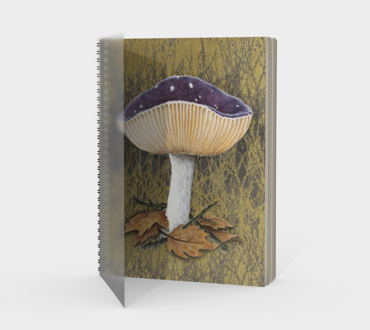 Spiral Notebook (portrait) Purple Mushroom
