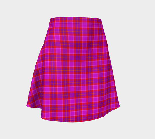 Flare Skirt - Pink Tartan