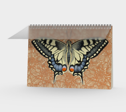 Spiral Notebook (landscape) British Swallowtail Butterfly