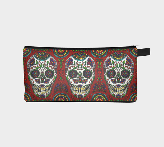 Pencil Case - Skull with Red