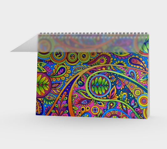 Spiral Notebook (landscape) Crazy Paisley