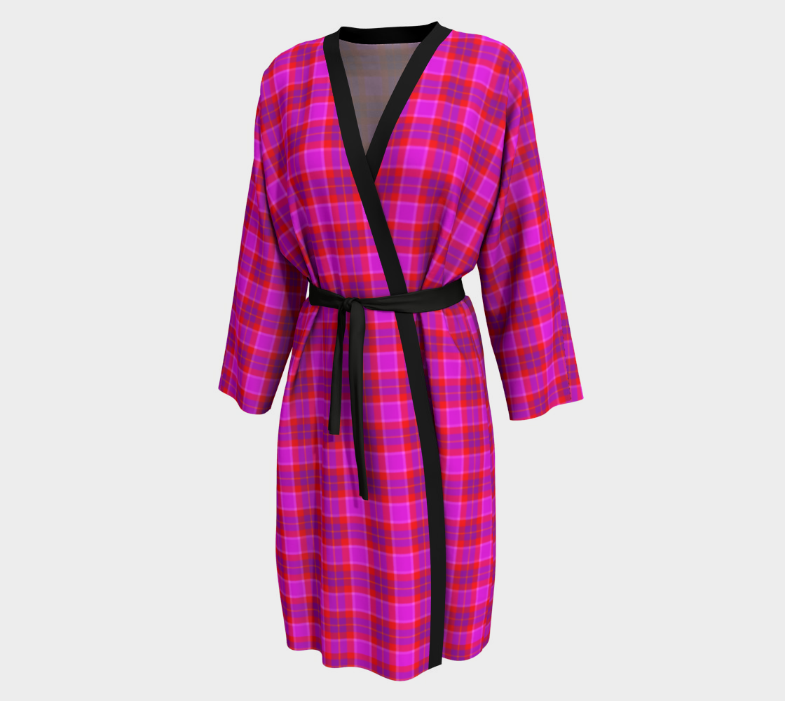 Peignoir Robe (two sizes) Pink Tartan