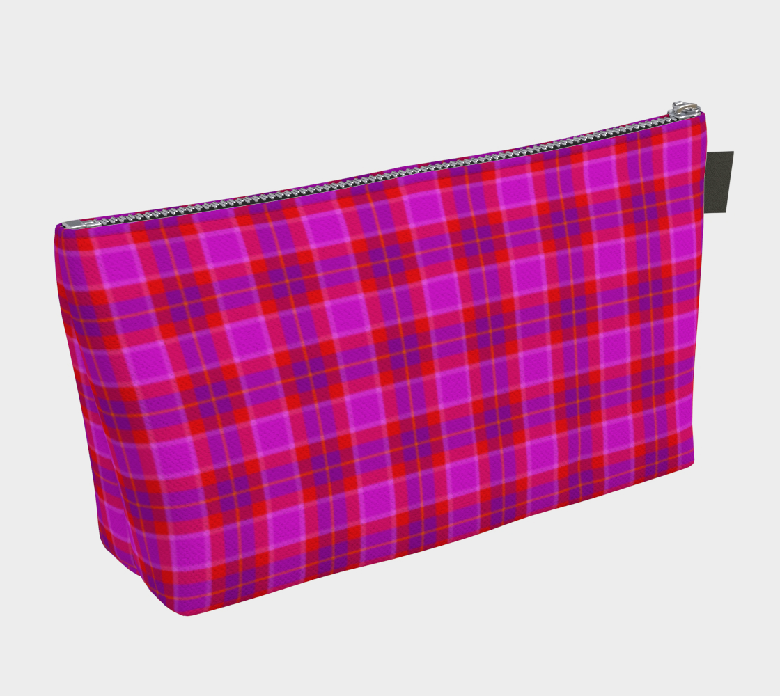 Pouch (fabric - two sizes) Pink Tartan