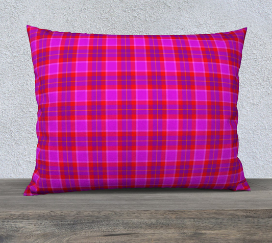 Cushion Cover (26" x 20") Pink Tartan