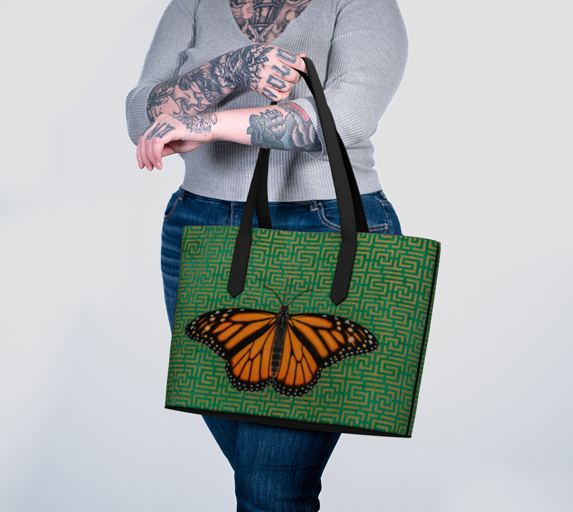Tote Bag (Vegan Leather) Monarch Butterfly