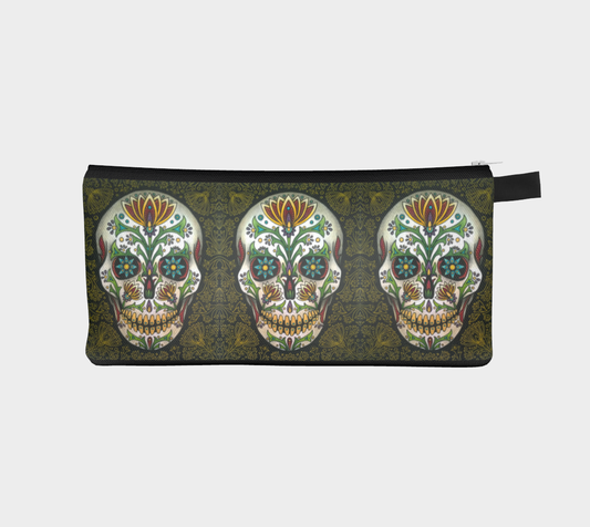 Pencil Case - Skull with Black and Gold
