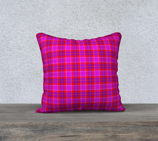 Cushion Cover (18" x 18") Pink Tartan