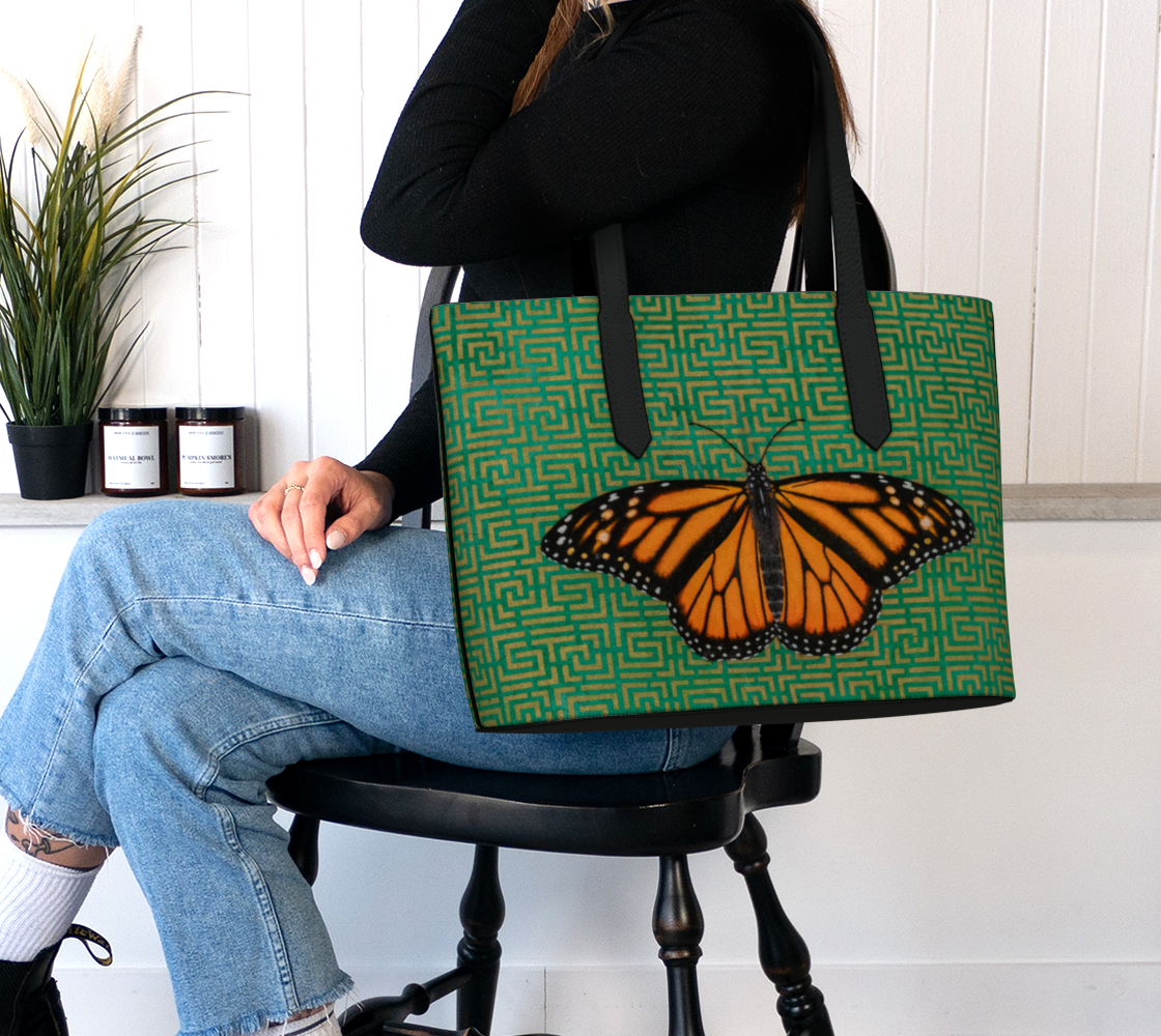 Tote Bag (Vegan Leather) Monarch Butterfly