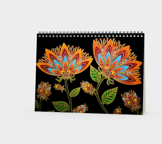 Spiral Notebook (landscape) Fab Floral