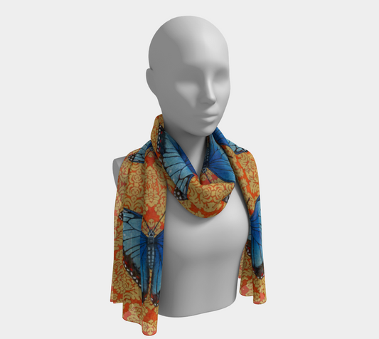 Scarf (two sizes) Blue Morpho Butterfly Six