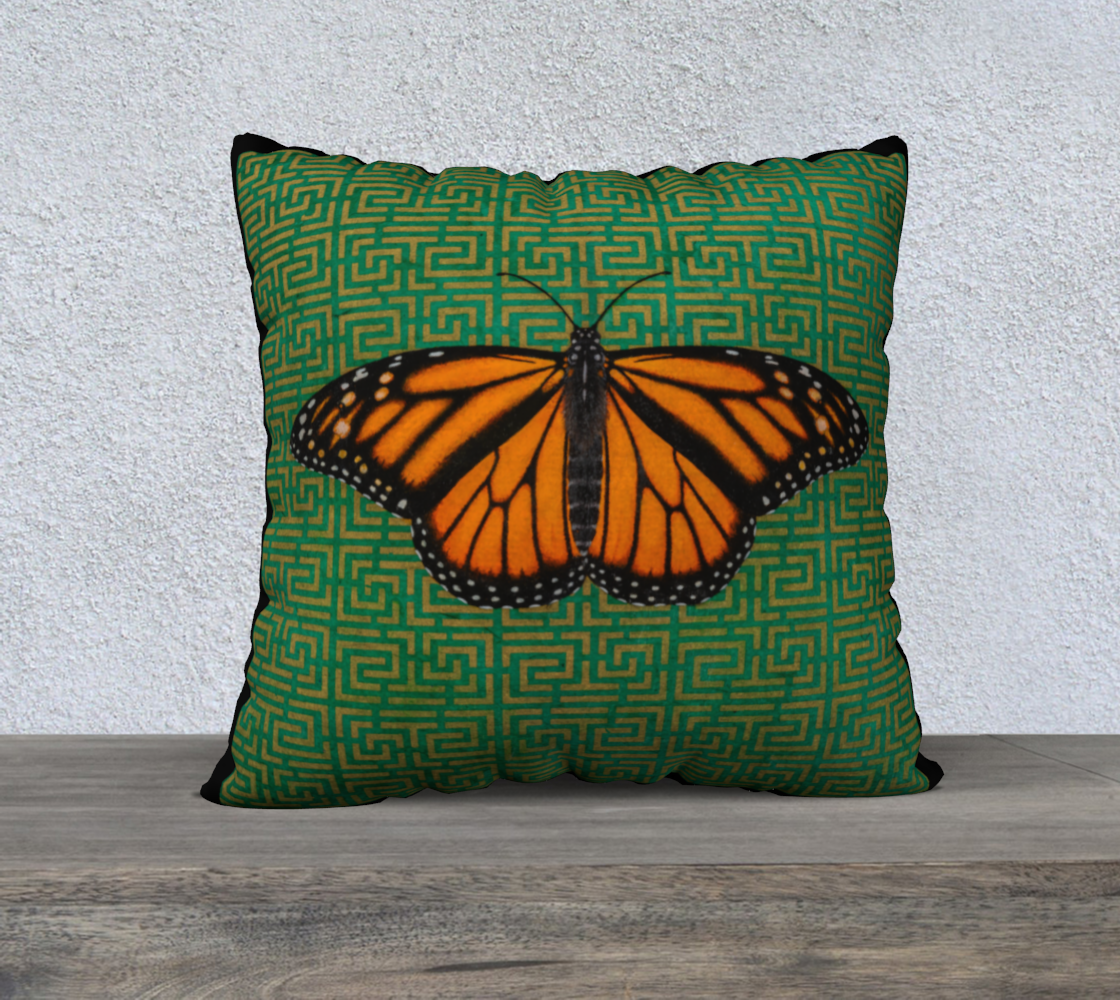 Cushion Cover (22" x 22") Monarch Butterfly Border
