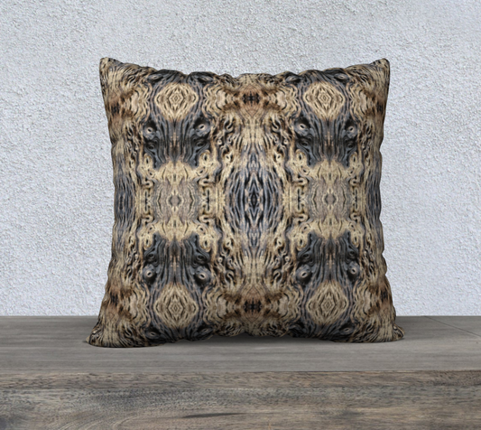 Cushion Cover (22" x 22") Abstract Wood