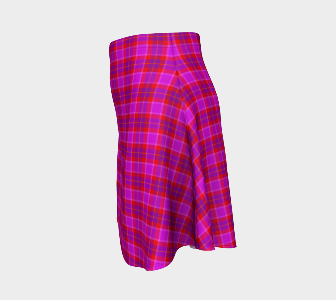Flare Skirt - Pink Tartan