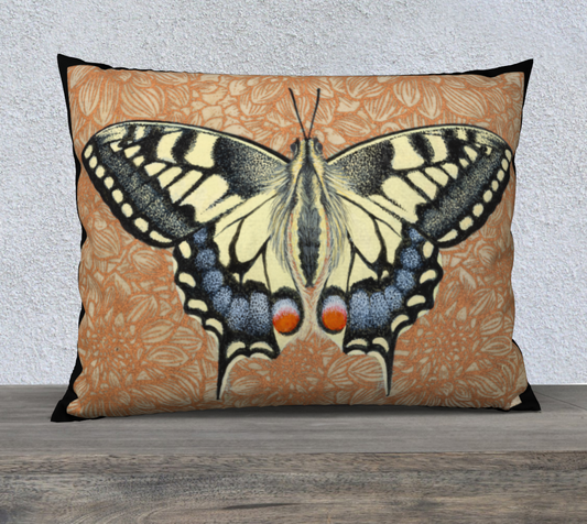 Cushion Cover (26" x 20") Swallowtail Butterfly with Black