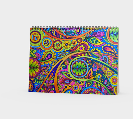 Spiral Notebook (landscape) Crazy Paisley