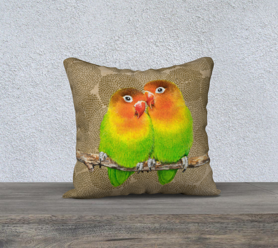 Cushion Cover (18" x 18") Lovebirds