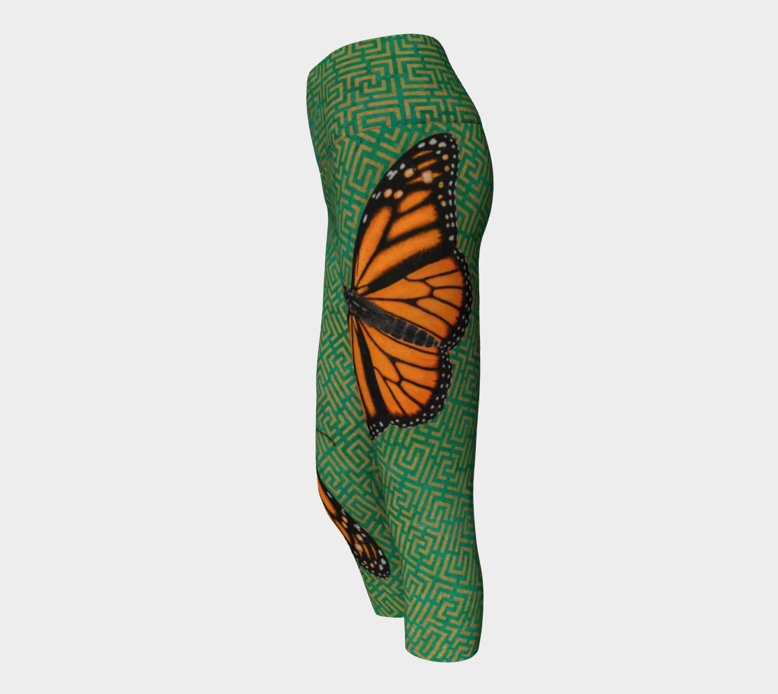 Yoga Capris - Monarch Butterfly