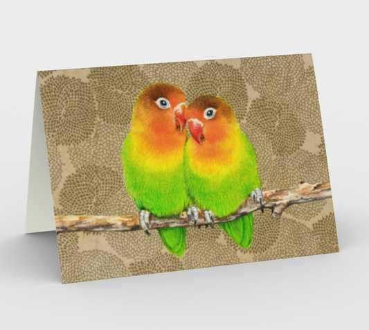 Card (blank inside) - Lovebirds