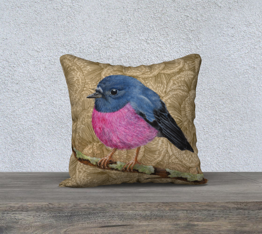 Cushion Cover (18" x 18") Pink Robin