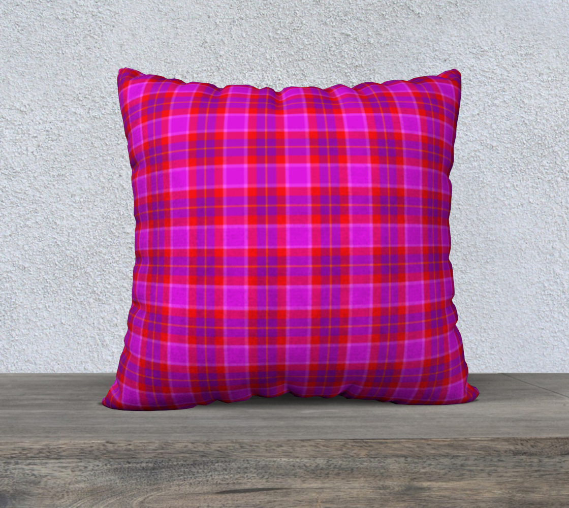 Cushion Cover (22" x 22") Pink Tartan