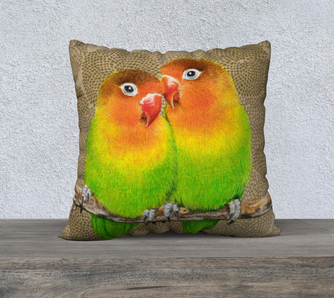 Cushion Cover (22" x 22") Lovebirds