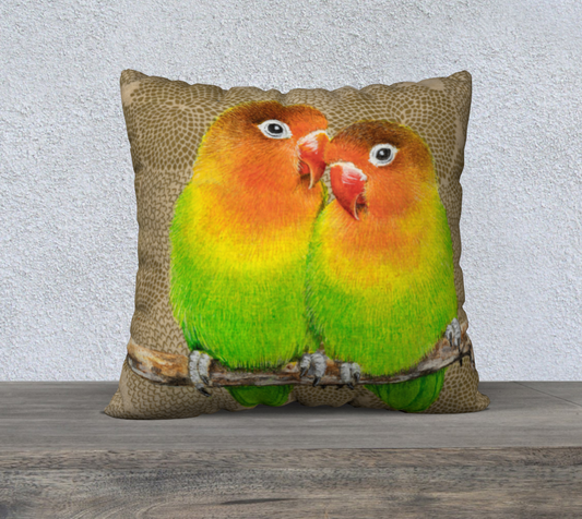 Cushion Cover (22" x 22") Lovebirds
