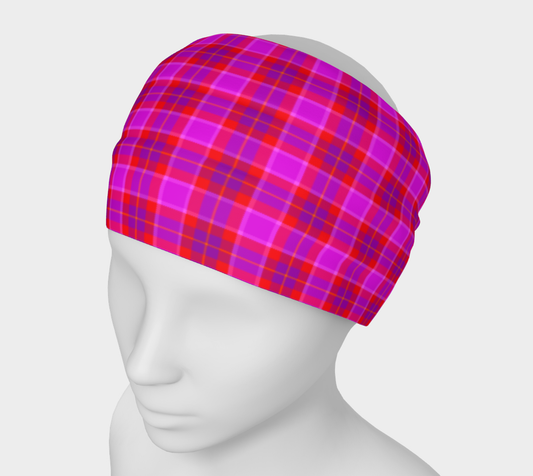 Headband - Pink Tartan