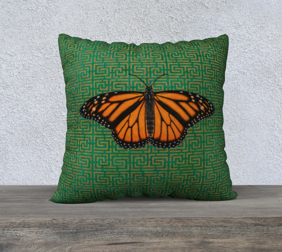 Cushion Cover (22" x 22") Monarch Butterfly