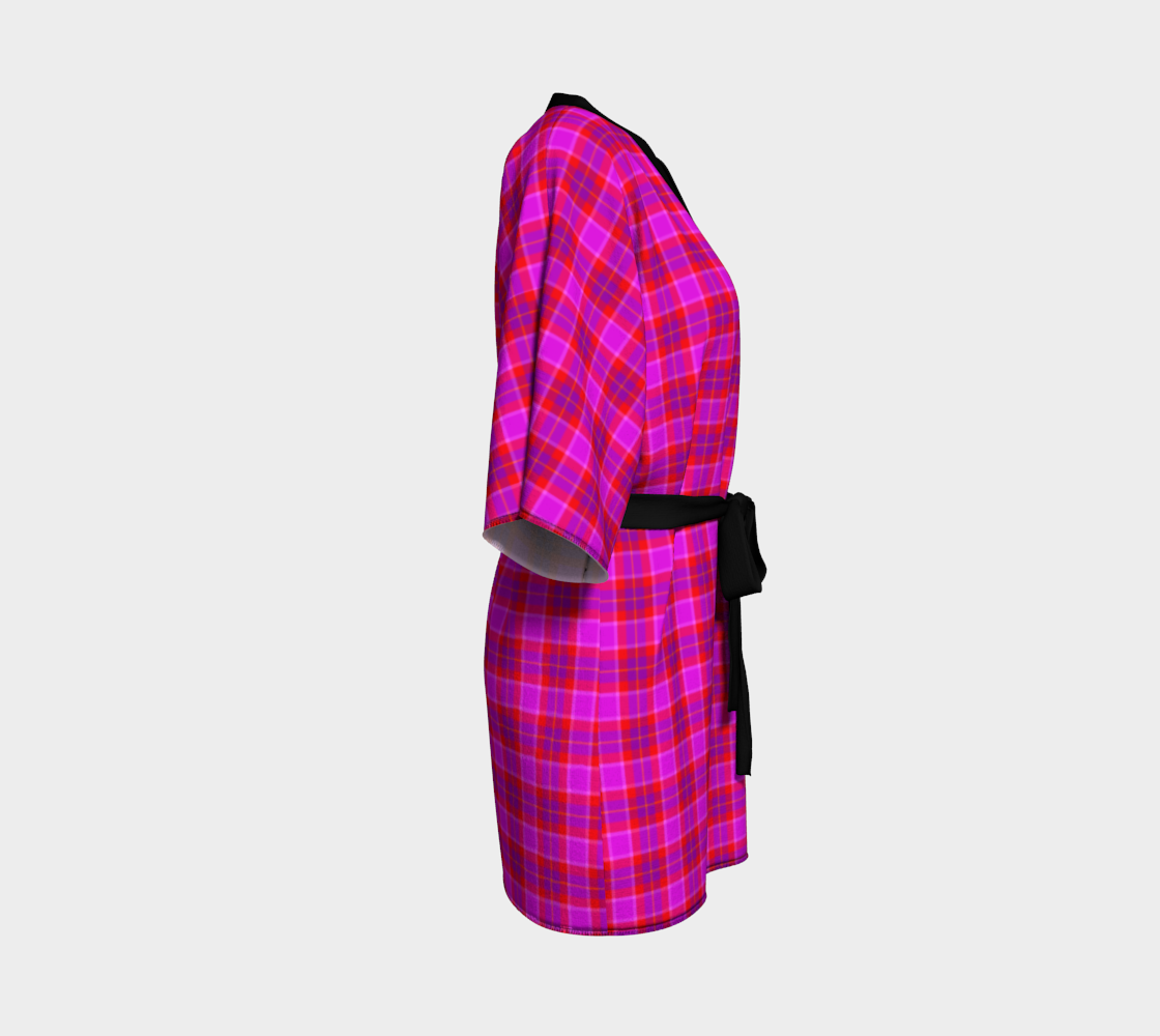Kimono Robe (two sizes) Pink Tartan